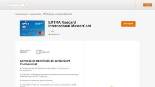 
                            5. EXTRA Itaucard 2.0 International MasterCard - Cartão de Crédito ...