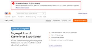 
                            1. Extra-Konto: Das kostenlose Tagesgeldkonto der ING - ING-DiBa