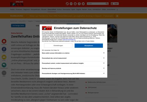 
                            7. Extra-Service: Zweifelhaftes Online-Rezept - FOCUS Online