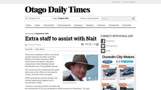 
                            12. Extra staff to assist with Nait | Otago Daily Times Online News