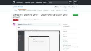 
                            13. Extract For Brackets Error — Creative Cloud Sign In Error · Issue ...