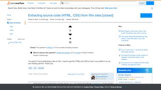 
                            11. Extracting source code (HTML, CSS) from Wix sites - Stack Overflow