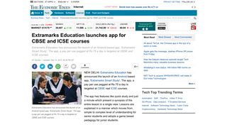 
                            4. Extramarks Education launches app for CBSE and ICSE courses - The ...