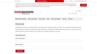 
                            3. Extranet Conseillers à la clientèle | Swiss Bankers Prepaid Services