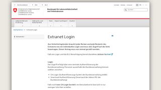 
                            5. Extranet Login - BLV - Admin.ch
