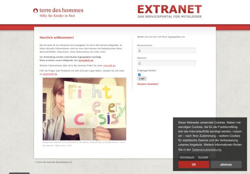 
                            4. Extranet Login :: terre des hommes - Extranet