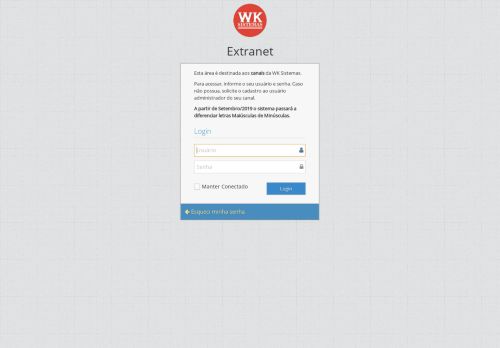 
                            7. Extranet | WK Sistemas: Login