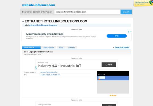 
                            12. extranet.hotellinksolutions.com at WI. User Login | Hotel Link Solutions