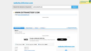 
                            13. extranetsdf.com at Website Informer. Sign In. Visit Extranetsdf.