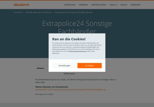 
                            3. Extrapolice24 Kündigungsadresse und Kontaktdaten - Aboalarm