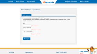 
                            7. Extrato de Utilização - Login no Serviço - Hapvida - Plano de Saúde