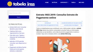 
                            13. EXTRATO INSS 2019 → Consulta Extrato de ... - tabela do INSS 2019
