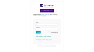 
                            1. Extreme Networks - Login | Extreme Portal