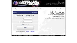
                            1. eXTReMe Tracking - Login / Lost my Code / My Account