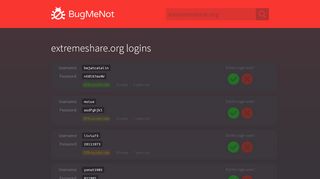 
                            10. extremeshare.org passwords - BugMeNot