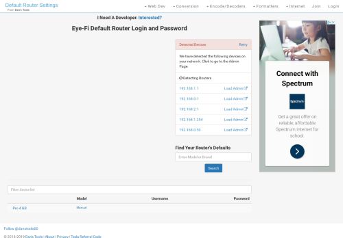 
                            2. Eye-Fi Default Router Login and Password - Clean CSS