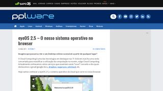 
                            8. eyeOS 2.5 – O nosso sistema operativo no browser - Pplware