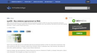 
                            3. eyeOS - Seu sistema operacional na Web - Linha de Código