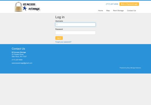
                            10. EZ Access Storage: Log in