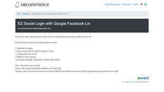 
                            5. EZ Social Login with Google Facebook Lin | Apps ... - osCommerce