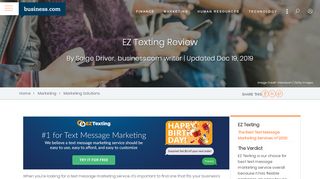 
                            13. EZ Texting Text Message Marketing Review - Business.com