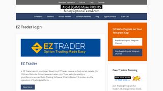 
                            4. EZ Trader login - BO Tested