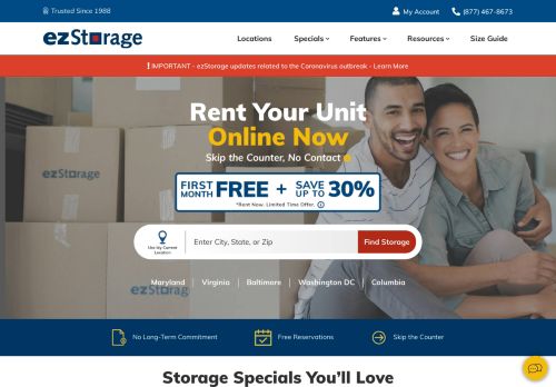 
                            2. ezStorage: Self Storage Facilities & Locations in Maryland, Virginia, DC