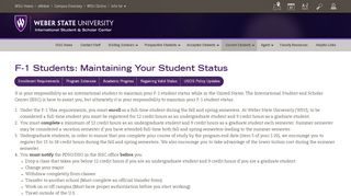 
                            13. F-1 Students: Maintaining Your Student Status - Weber State University