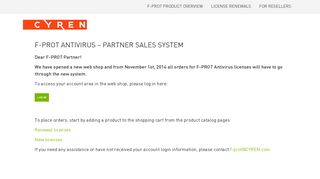 
                            3. F-PROT Antivirus – Partner Sales System - Cyren