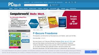 
                            12. F-Secure Freedome - PCtipp.ch