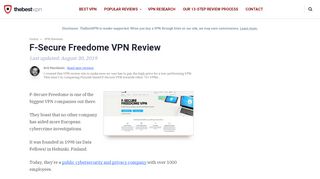 
                            8. F-Secure Freedome VPN Review: No Netflix & Torrenting...