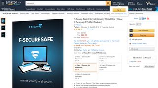 
                            12. F-Secure Safe Internet Security Retail Box (1 Year, 5 Devices) (PC ...