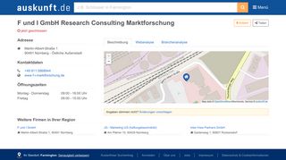 
                            11. F und I GmbH Research Consulting Marktforschung - auskunft.de