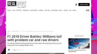 
                            7. F1 2018 Driver Battles: Williams toil with problem car and raw drivers ...