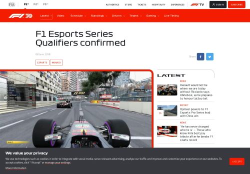 
                            10. F1 Esports Series Qualifiers confirmed - Formula One