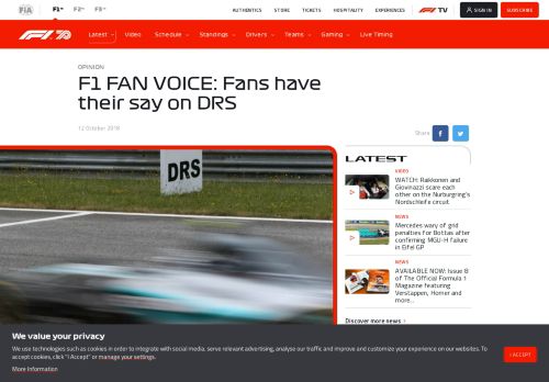 
                            8. F1 FAN VOICE: Fans have their say on DRS - Formula One