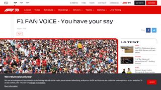 
                            3. F1 FAN VOICE - You have your say - Formula One