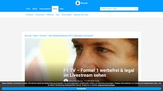 
                            12. F1 TV – Formel 1 werbefrei & legal im Livestream sehen · KINO.de