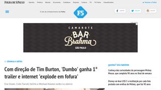 
                            12. F5 - Cinema e Séries - Com direção de Tim Burton, 'Dumbo' ganha 1 ...