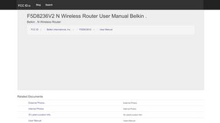 
                            9. F5D8236V2 N Wireless Router User Manual Belkin International, Inc.