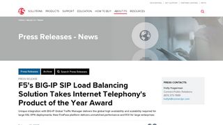 
                            12. F5's BIG-IP SIP Load Balancing Solution Takes Internet Telephony's ...