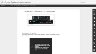 
                            5. F90 Lexuzbox - Configuração CS DUMP Receptor - Configurar Tudo