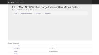 
                            9. F9K1015V1 N300 Wireless Range Extender User Manual Belkin ...