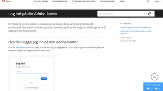 
                            2. Få adgang til din Adobe ID-konto - Adobe Help Center