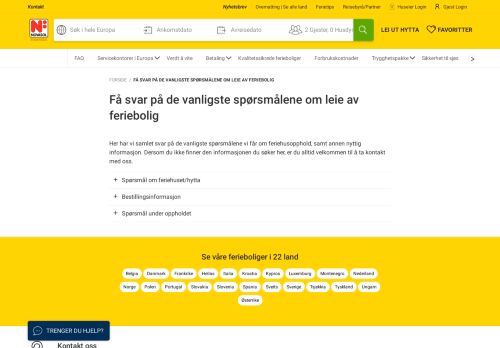 
                            10. Få svar på de vanligste spørsmålene om leie av feriebolig | Novasol