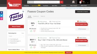 
                            4. Faasos Coupon Codes, Coupons, Offers: Flat 50% Cashback