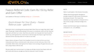 
                            5. Faasos Referral Code: Earn Rs.150 by Refer code (vsbbpcg) - WpLov