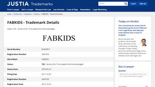 
                            10. FABKIDS Trademark of Jen + Jess, Inc. - Registration Number ...