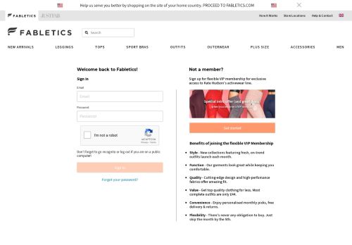 
                            6. Fabletics Log in & Registration | Fabletics UK