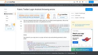 
                            4. Fabric Twitter Login Android throwing errors - Stack Overflow